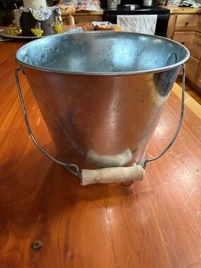 Galvanized metal bucket